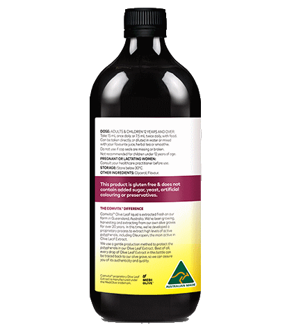 Mixed Berry Flavour 1L - Fresh-Picked Olive Leaf Extract bottle right