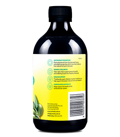 Peppermint Flavour 500ml - Fresh-Picked Olive Leaf Extract bottle  right