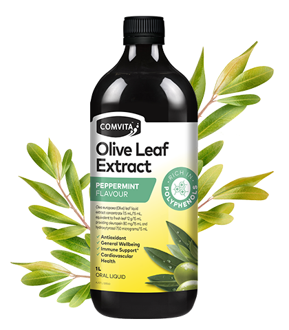 Peppermint Flavour 1L - Fresh-Picked Olive Leaf Extract bottle front