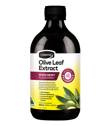 Mixed Berry Flavour 500ml - Fresh-Picked Olive Leaf Extract bottle front