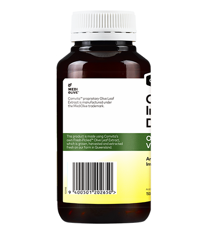 Olive Leaf Immune Defence Capsules bottle left