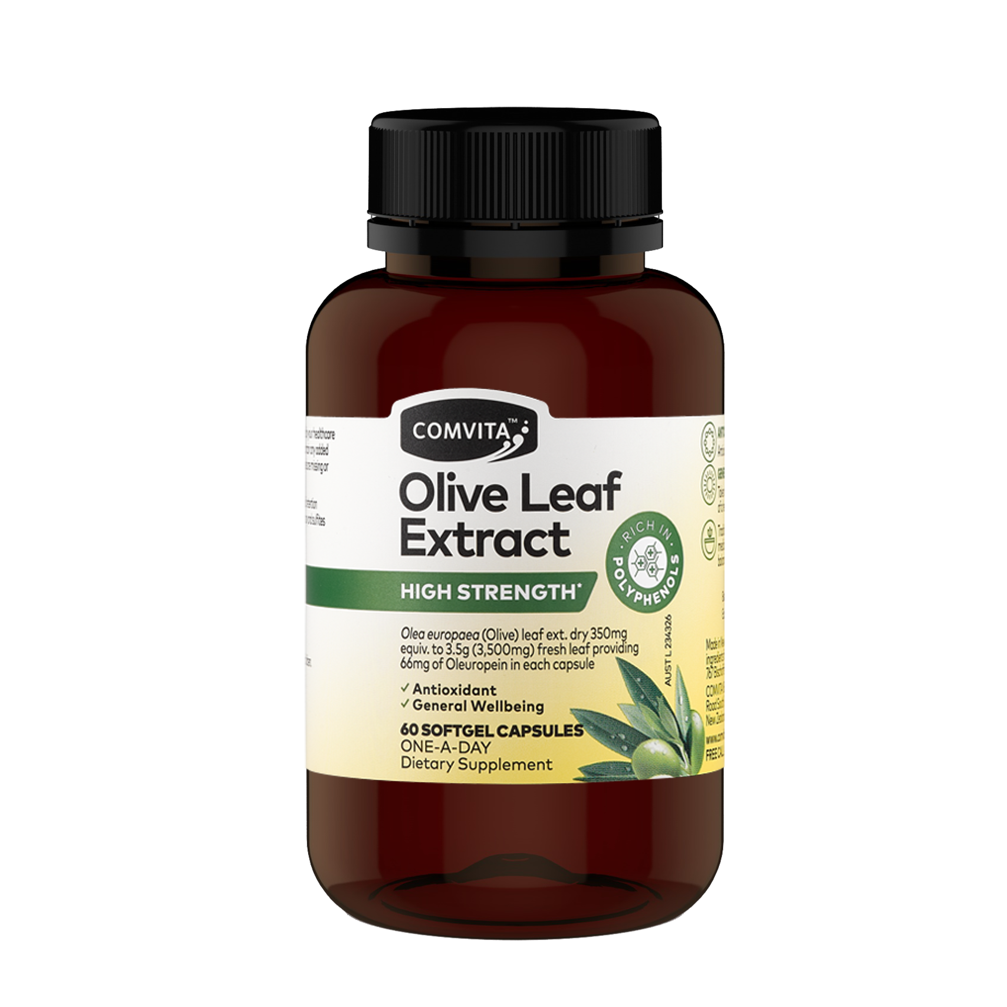 Olive Leaf Extract High Strength Capsules 60s bottle front