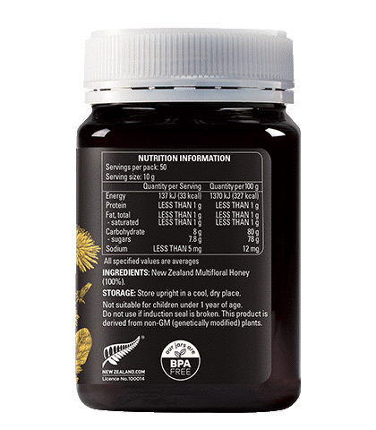Multiflora Honey 500g jar right
