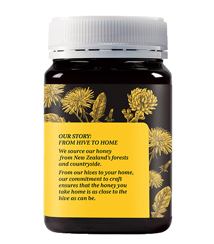 Multiflora Honey 500g jar left