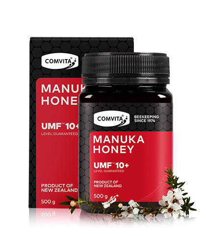 UMF™ 10+ Manuka Honey 500g box & bottle