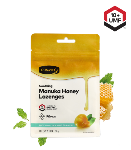 Manuka Honey Lozenges Coolmint 12s pouch front