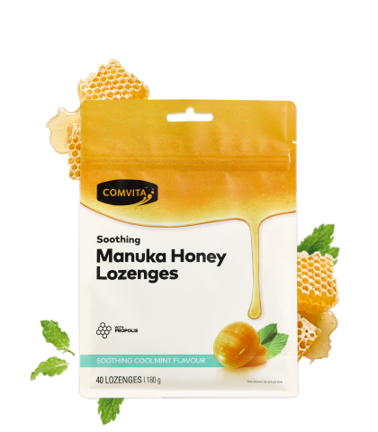 Manuka Honey Lozenges Coolmint 40s pouch front