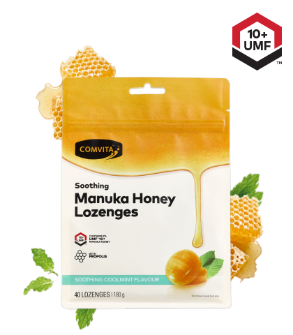 Manuka Honey Lozenges Coolmint 40s pouch front