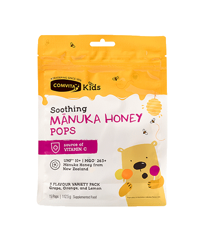 Kids Soothing Pops With UMF™ 10+ Manuka Honey pouch front