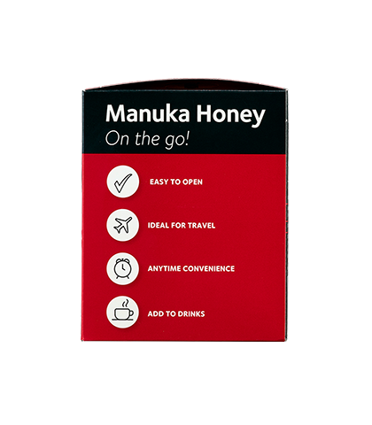 UMF™ 5+ Manuka Honey Sachets 30 box left
