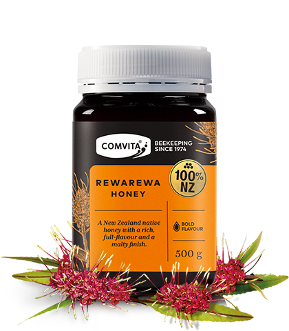 Rewarewa Honey 500g jar front