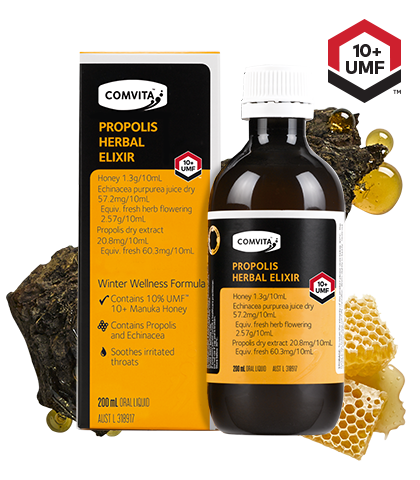 Propolis Herbal Elixir 200ml Box & bottle front