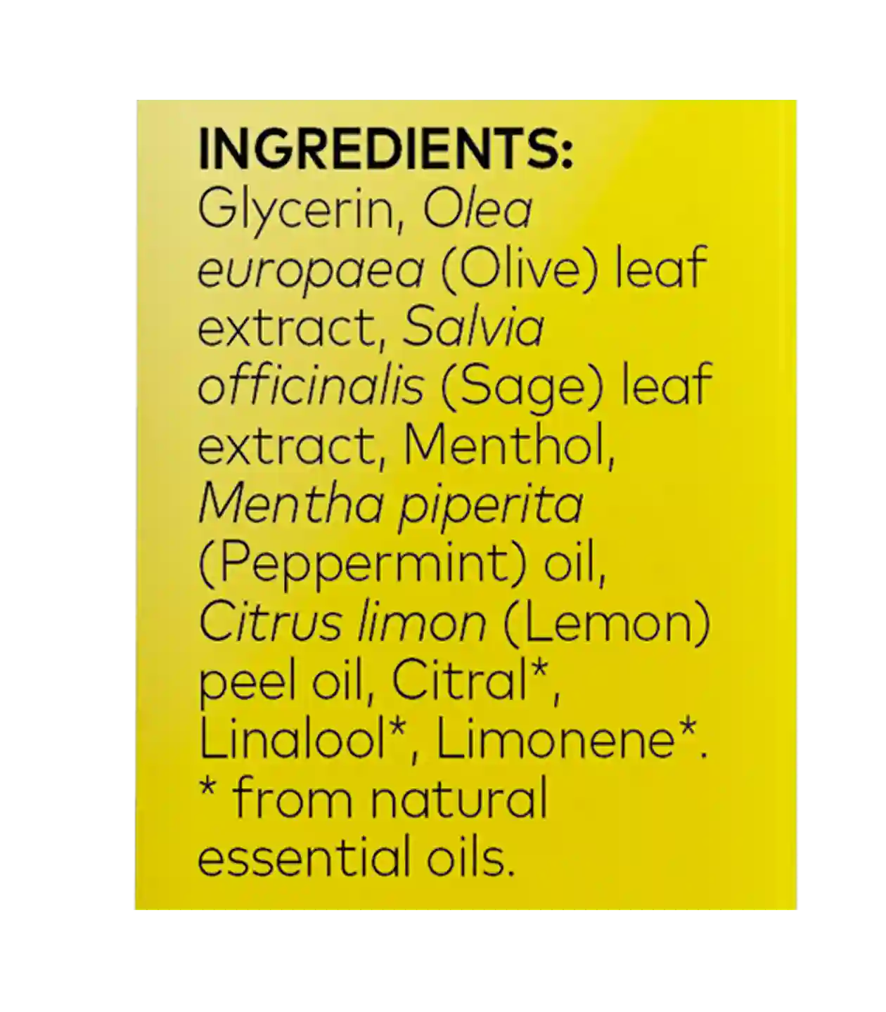 Olive Leaf Oral Spray Ing