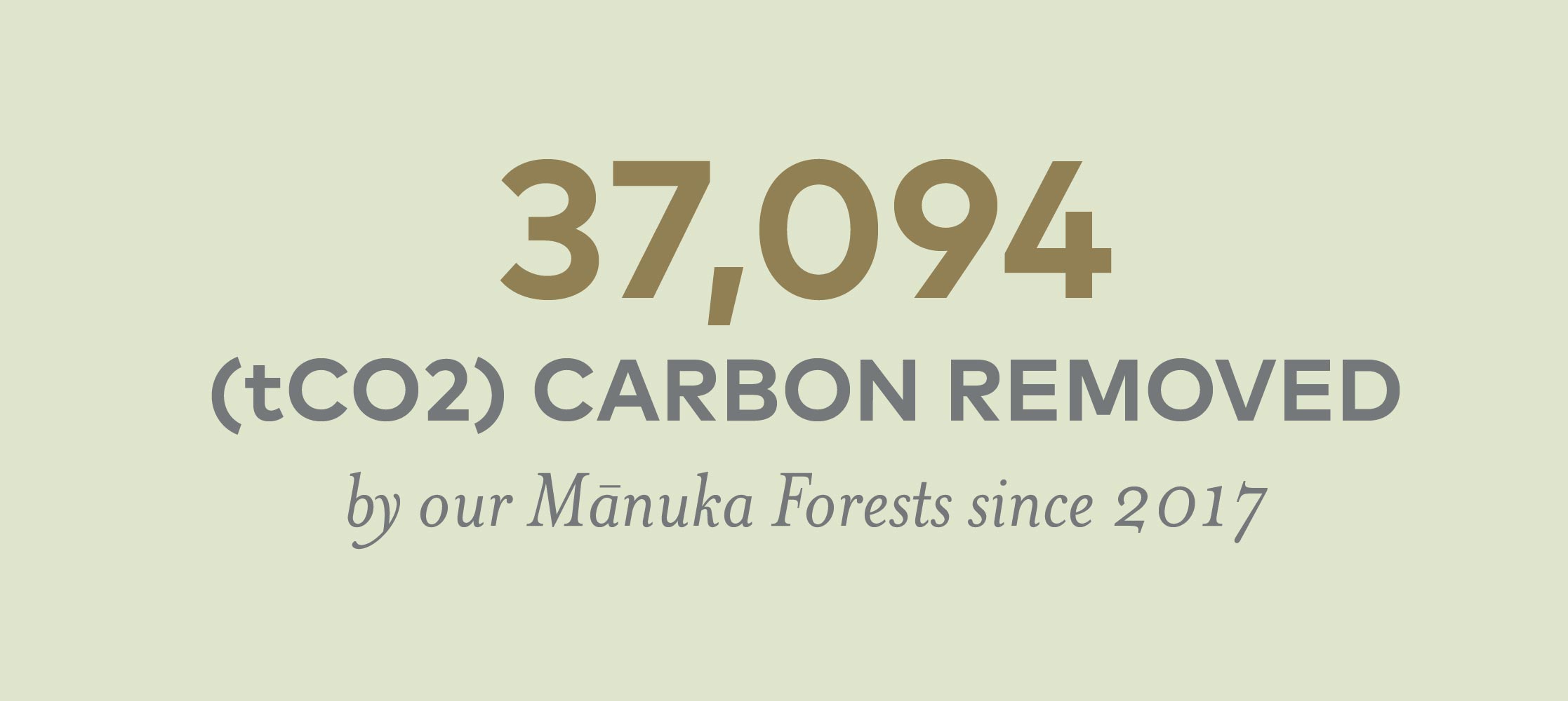 37,094 (tCO2) CARBON REMOVEDby our Mānuka Forests since 2017