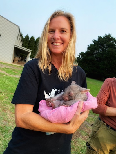 Jamie and baby wombat