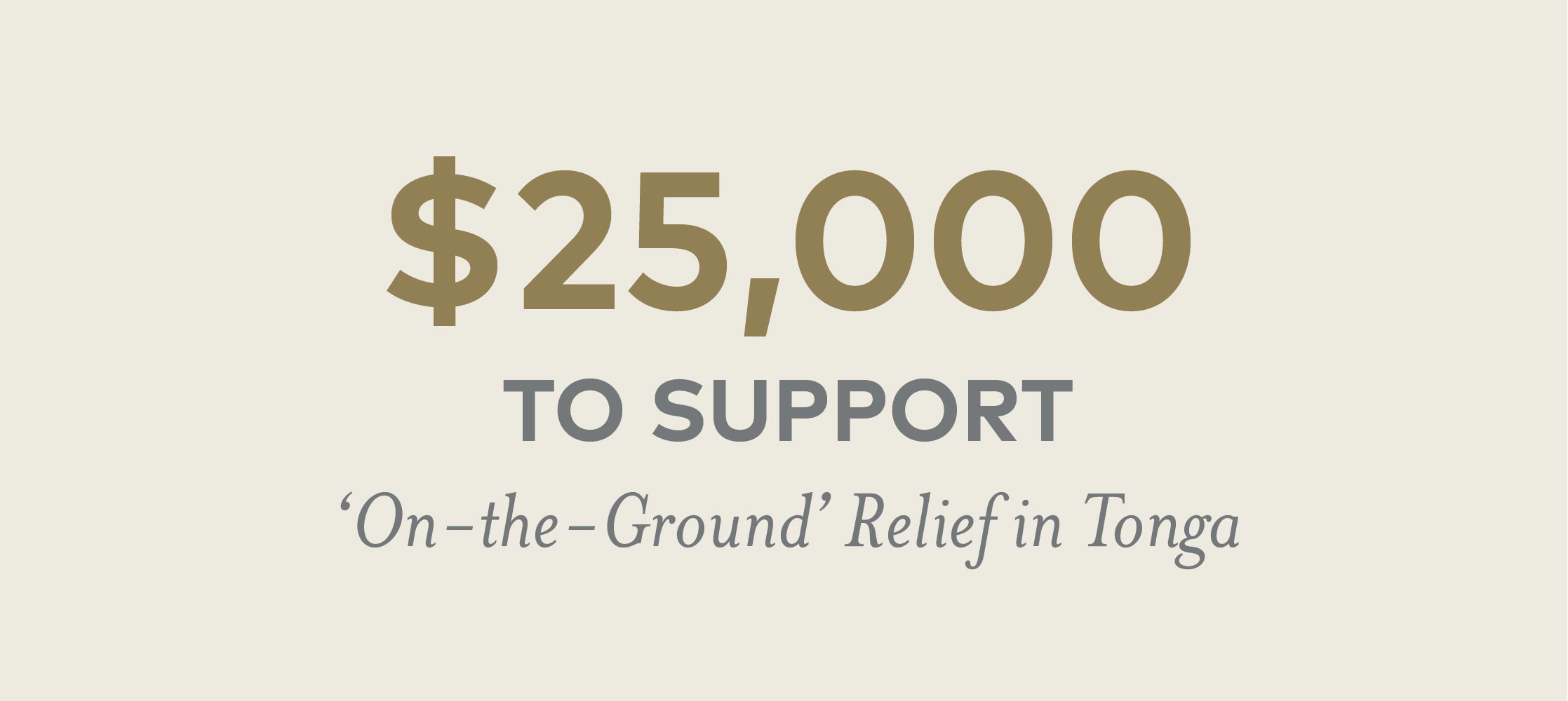 25,000 to on the ground relief