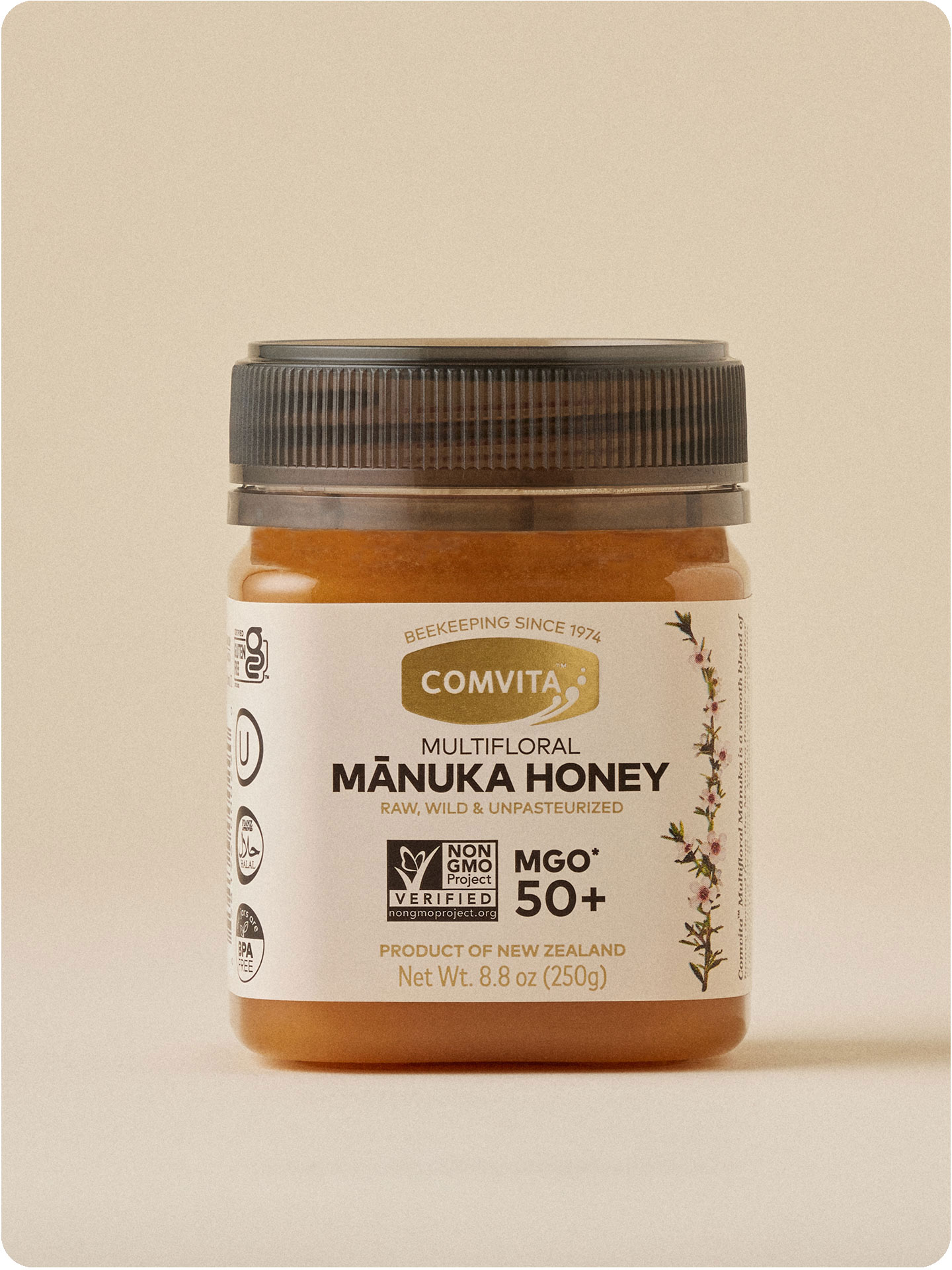 MGO 50+ Mānuka Honey jar front