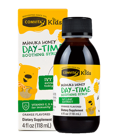 Kids Day-Time Soothing Syrup box & bottle